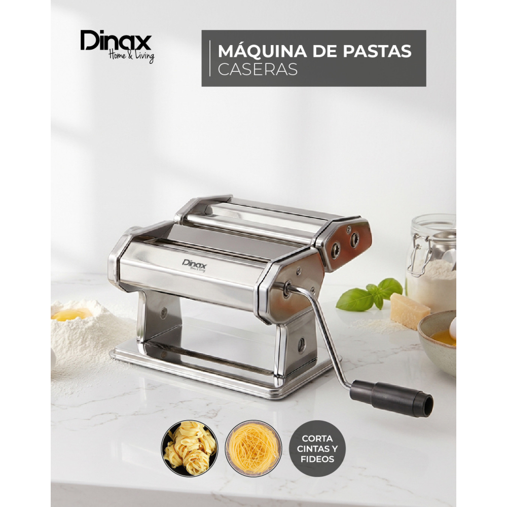 Máquina de Pastas Dinax Manual Acero Inoxidable Rodillo Ajustable