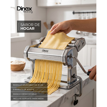 Máquina de Pastas Dinax Manual Acero Inoxidable Rodillo Ajustable