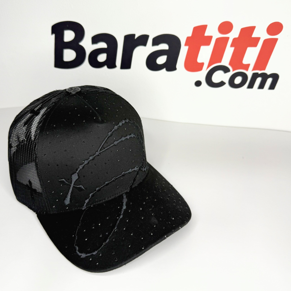 Gorra Chrome h rosario strass brillos negra importada