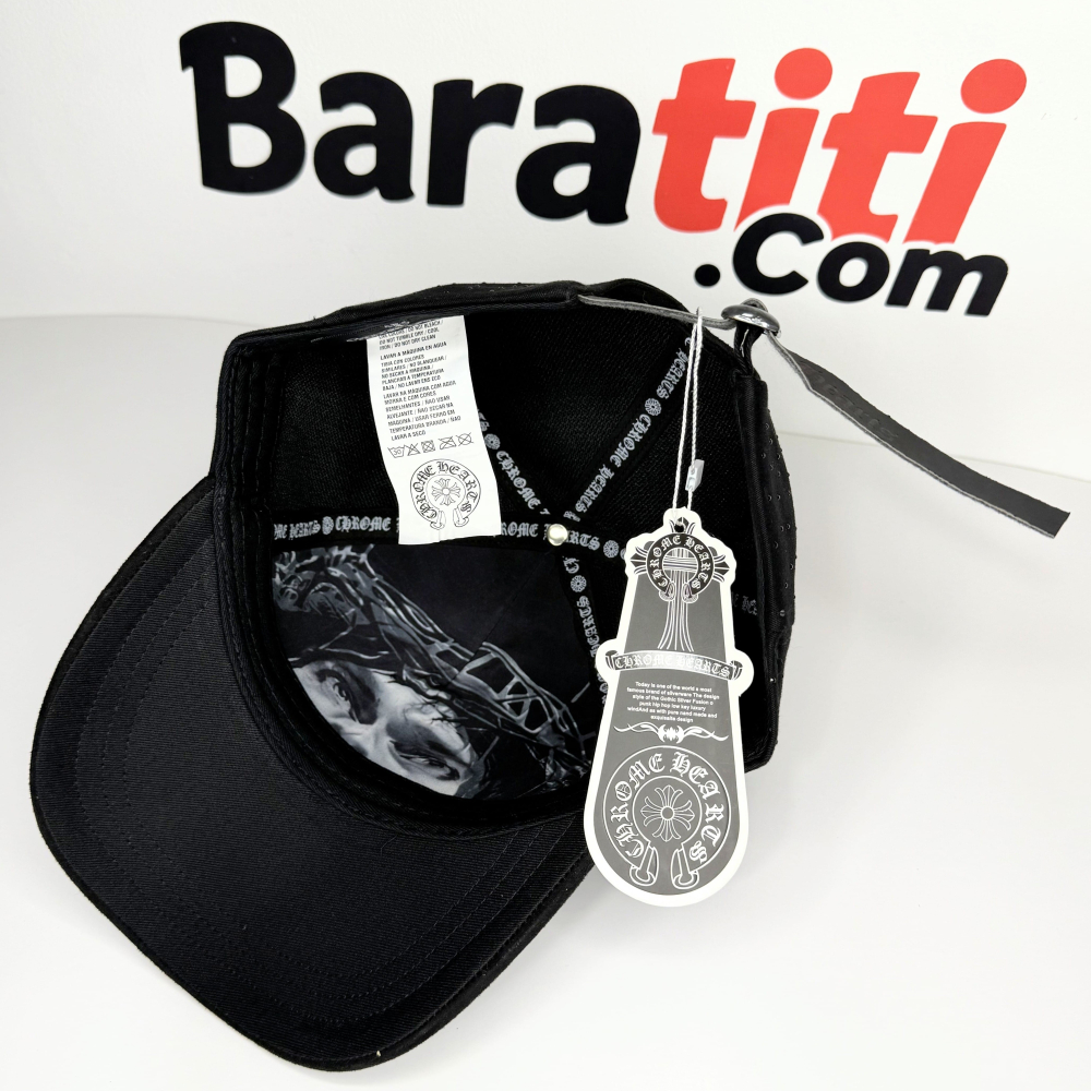 Gorra Chrome h Cruz strass brillos negra importada